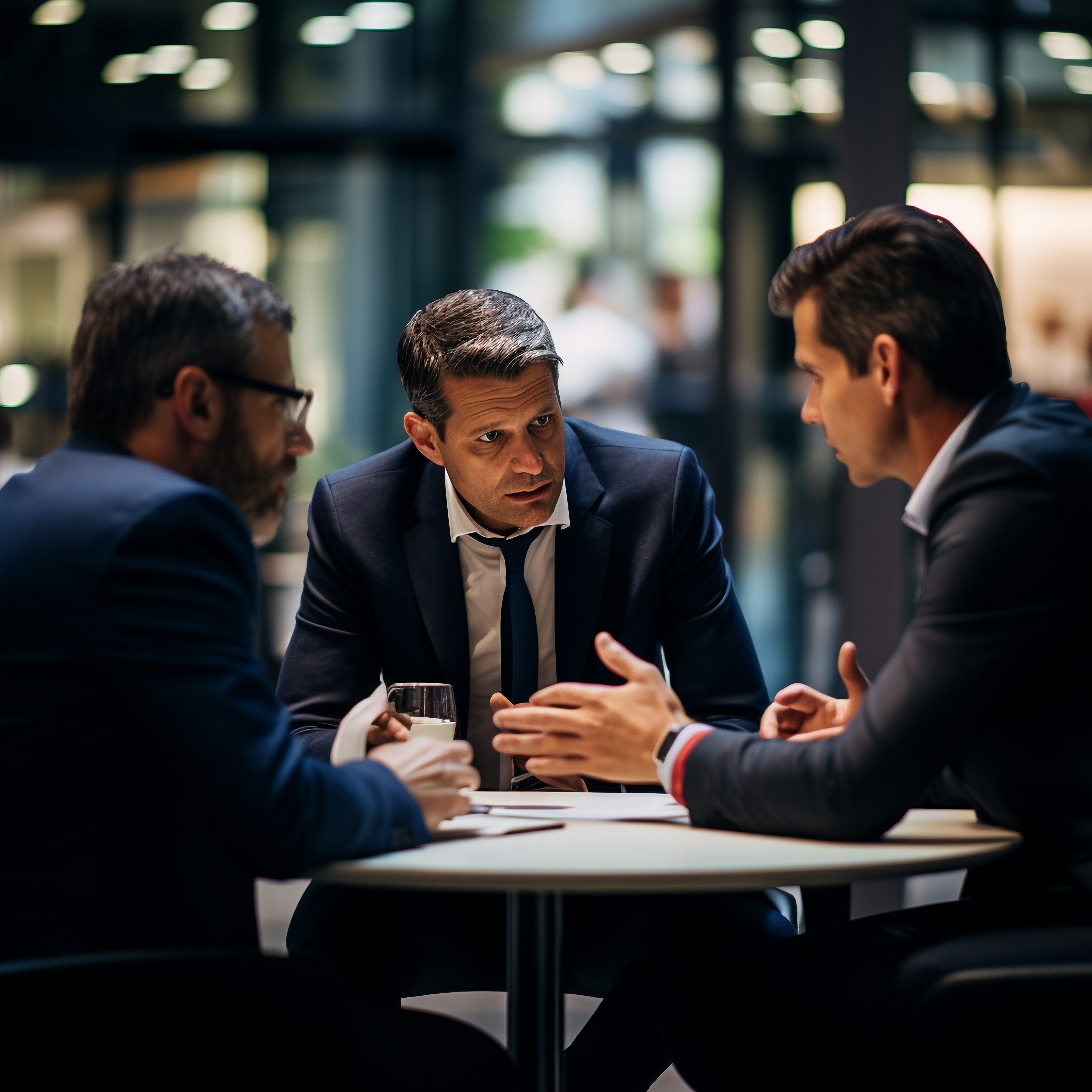Business professionals discussing strategy
